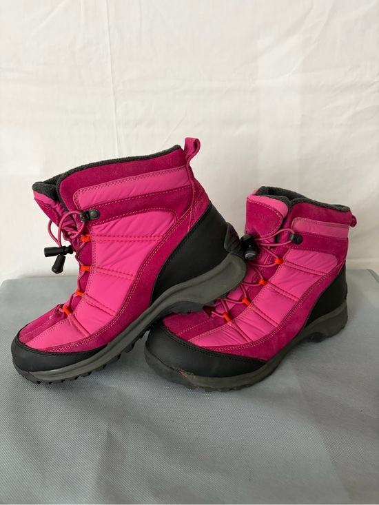 Lands’ End Shoes - Lands End Pink Quilted Insulated Winter Boots Lace Up Sz 9B (B222)